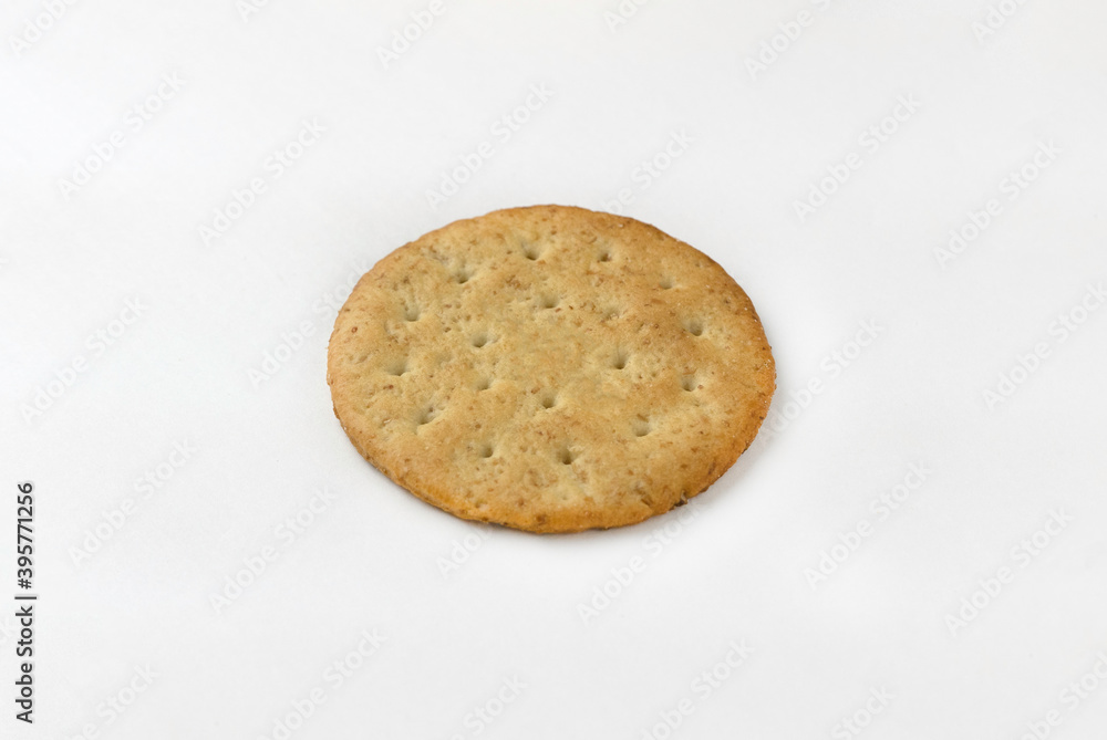 Selective focus of biscuits isolated on white background. Selective focus of biscuits isolated on white background.