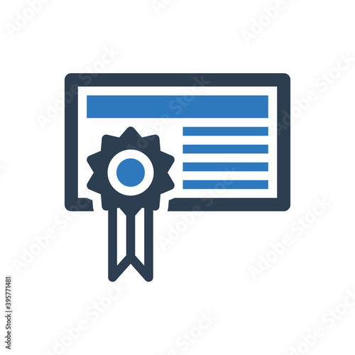 Certification icon - degree icon - diploma sign symbol	
