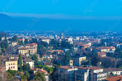 Fototapeta Naklejka Na Ścianę i Meble -  Bergamo city view from Citta Alta