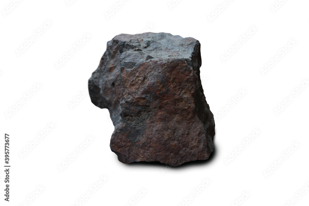 Fototapeta premium Raw of hematite rock isolated on a white background. iron rock.