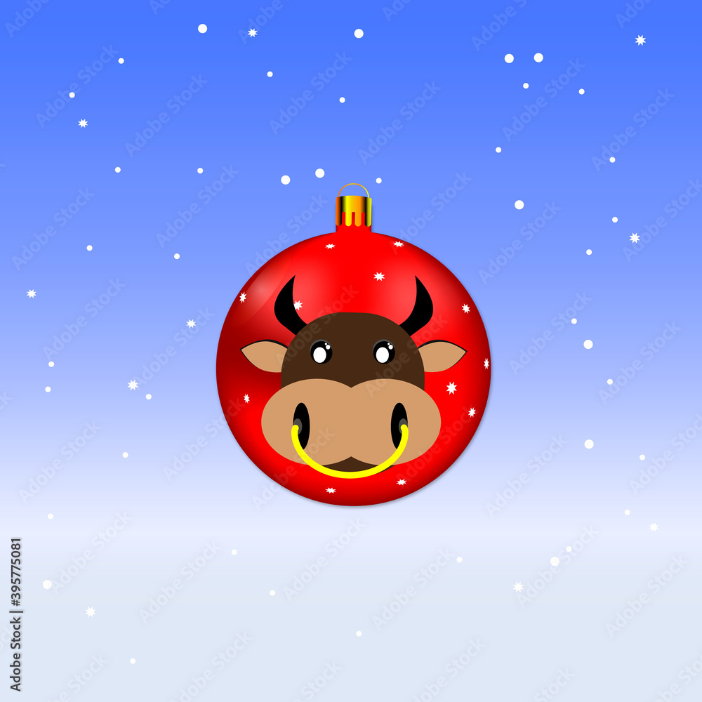 christmas ball with Bull