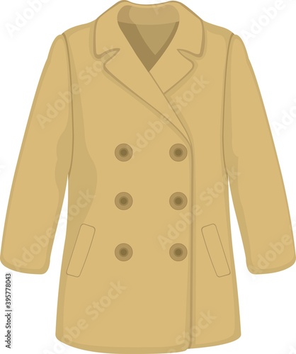 Vector illustration of emoticon of a coat