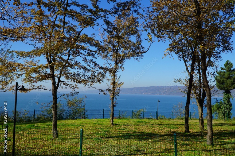 View of Sapanca Lake in Sakarya, Turkey.