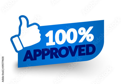 Vector Illustration 100 Percent Approved Label