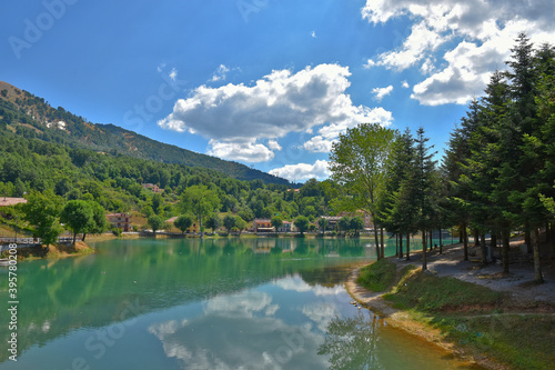 Fotografie View of the Sirino lake in the Basilicata region, Italy.