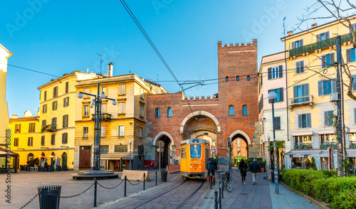 Fototapeta Naklejka Na Ścianę i Meble -  Gates of Porta Ticinese view in Milano City