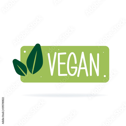 Vegan Bio, Ecology, Organic logo and icon, label, tag. Green leaf icon on white background