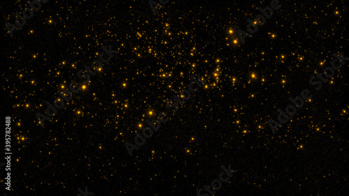 シンプルなオレンジの満天のキラキラ星空背景イメージ素材