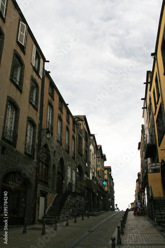 street and residential buildings in clermont-ferrand in auvergne (france)