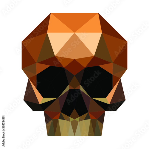 Skull bone low poly geometric polygonal logo icon symbol design