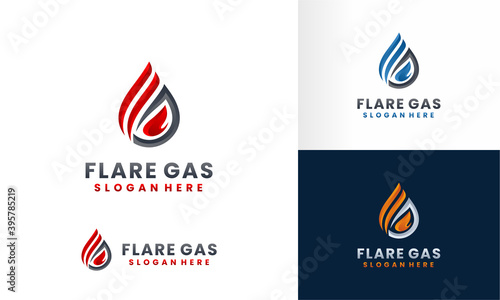 fire and flame logo design collection template