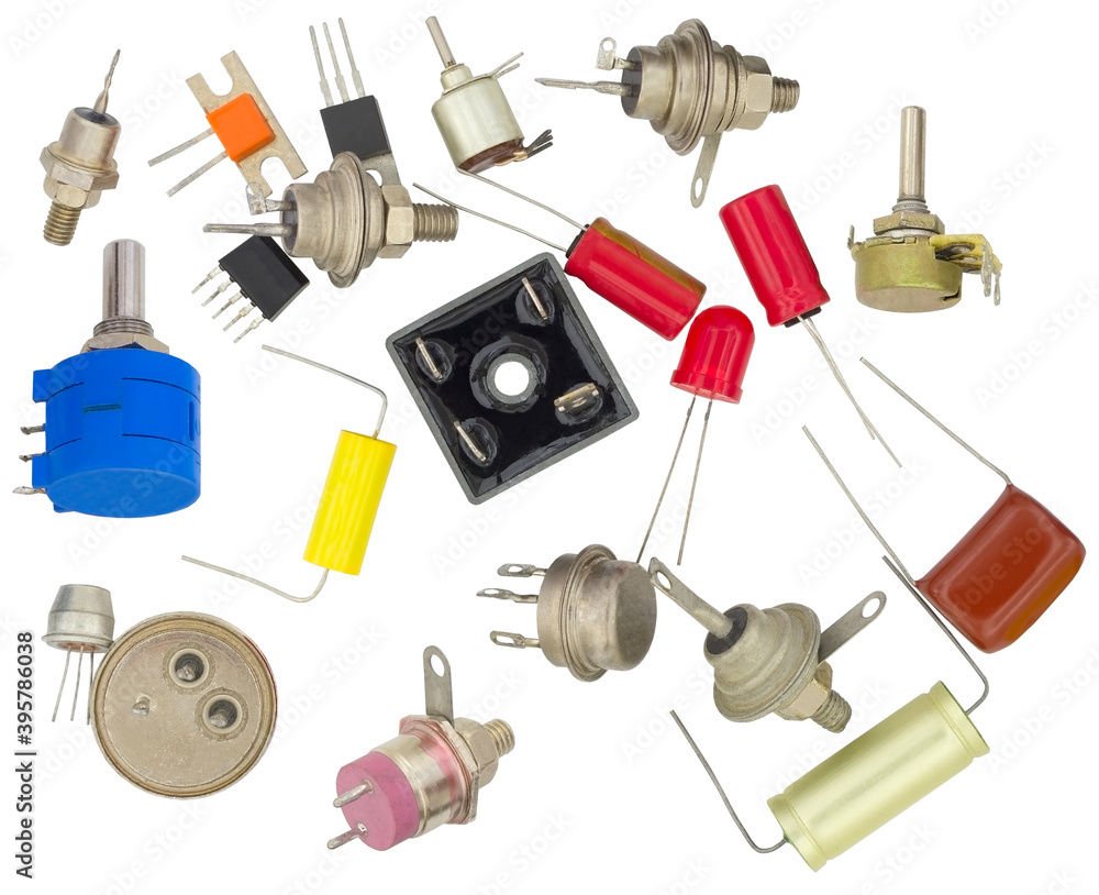 Obraz premium Radio components on white