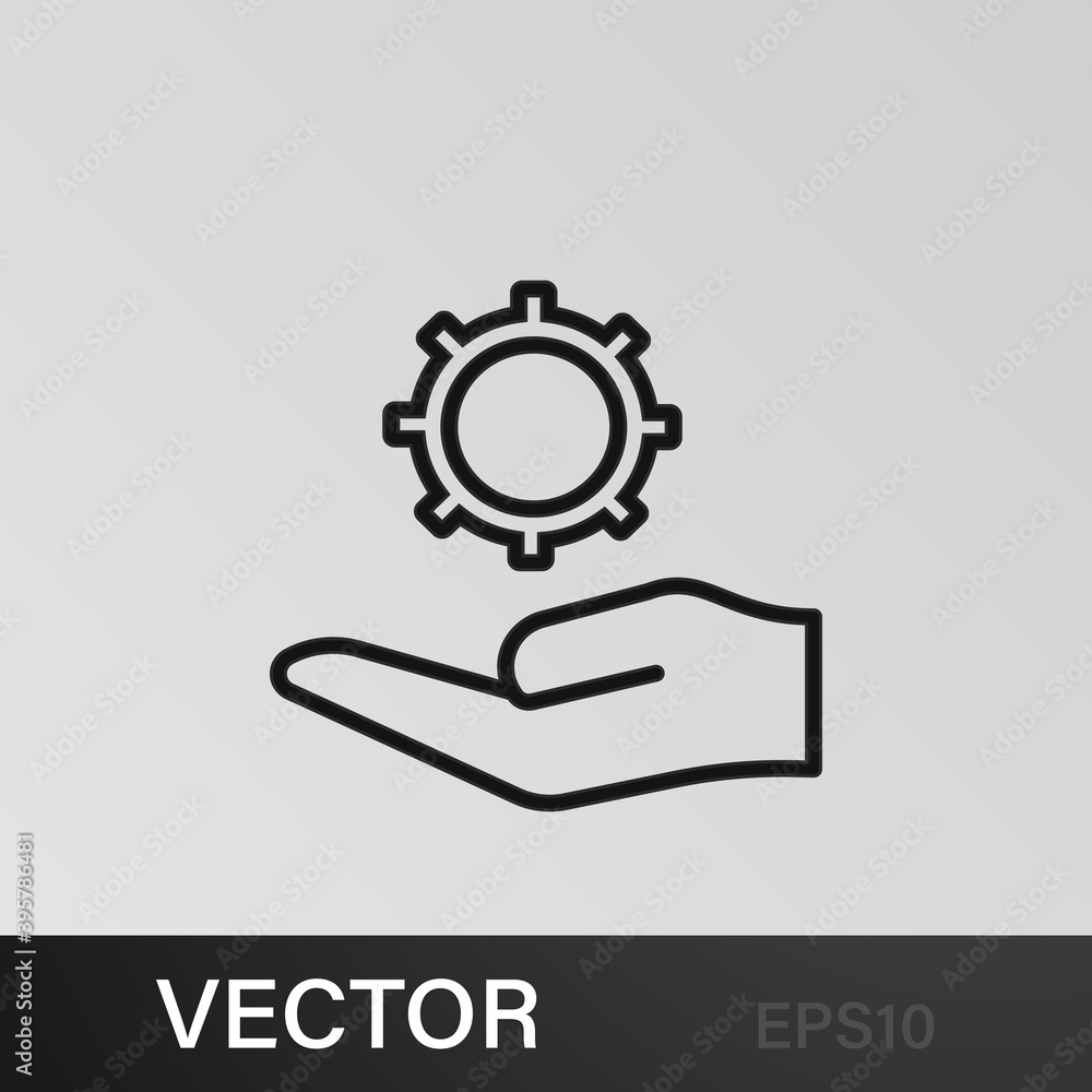 Fototapeta premium Hand holding instruction outline icons. Can be used for web, logo, mobile app, UI, UX