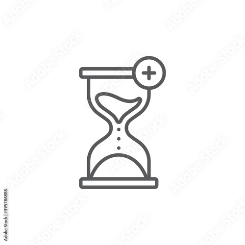 Extra hour, extra time color, line, outline vector sign, linear style pictogram isolated on white. Symbol, logo illustration