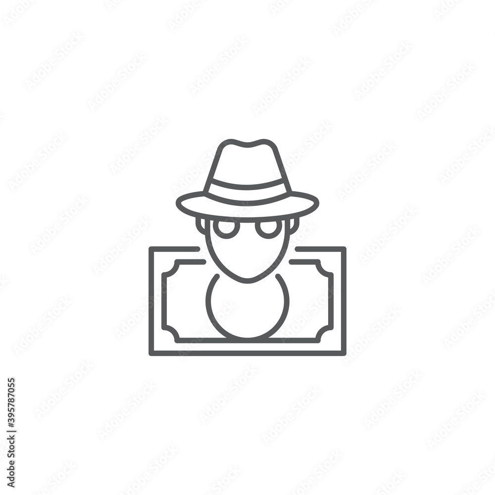 fraud color, line, outline vector sign, linear style pictogram isolated on white. Symbol, logo illustration
