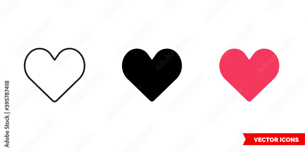 Like icon of 3 types color, black and white, outline. Isolated vector sign symbol.