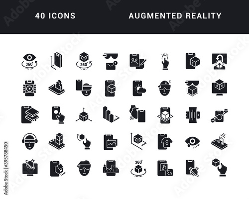 Set of simple icons of Augmented Reality