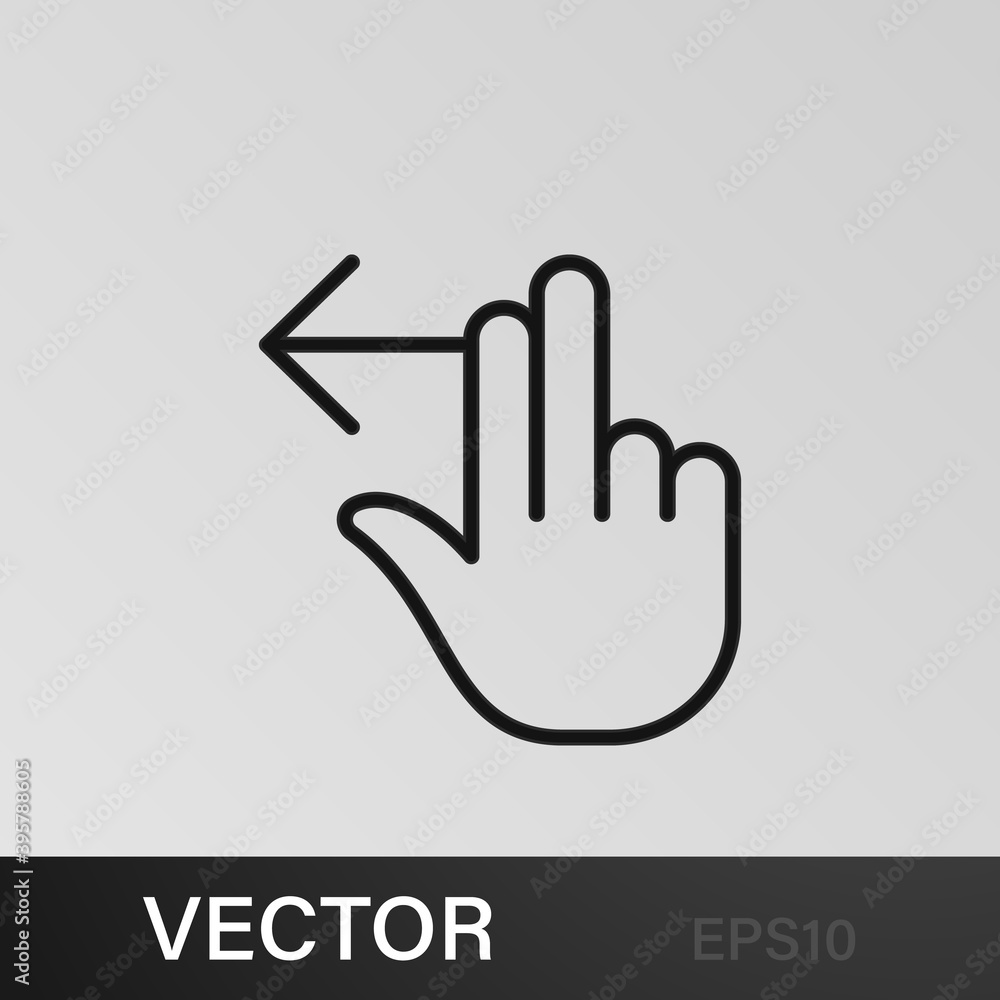 Finger, gesture, hand, left, swipe, two outline icons. Can be used for web, logo, mobile app, UI, UX Finger, gesture, hand, left, swipe, two outline icons. Can be used for web, logo, mobile app, UI, UX