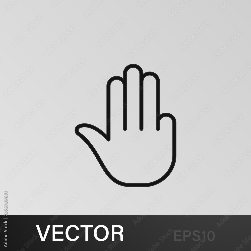 Fingers, hand, three outline icons. Can be used for web, logo, mobile app, UI, UX Fingers, hand, three outline icons. Can be used for web, logo, mobile app, UI, UX