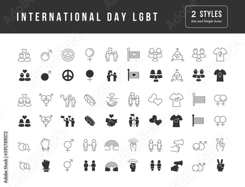 Vector Simple Icons of International Day LGBT