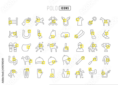 Set of linear icons of Polo