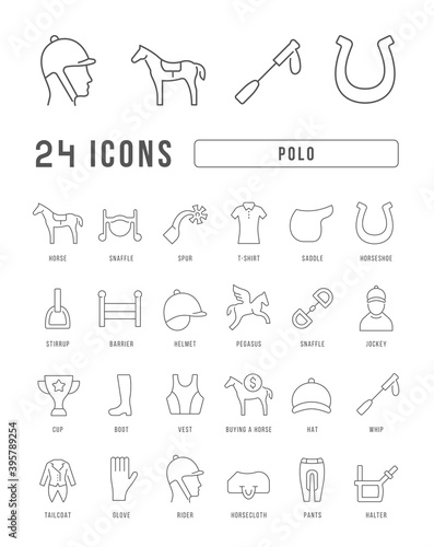 Set of linear icons of Polo