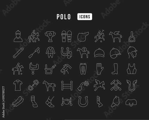 Set of linear icons of Polo