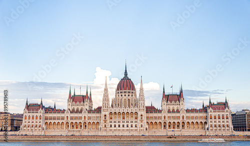 Parliament building in the city of Budapest on the Danube River