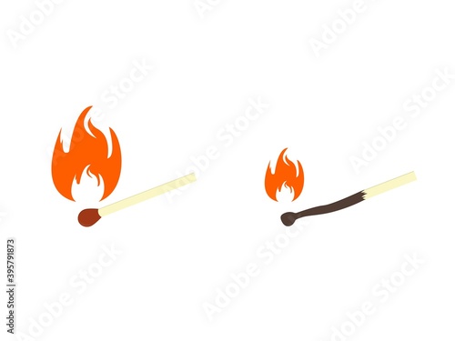 Burning safety and burning out matches. Working burnout conception. Vector