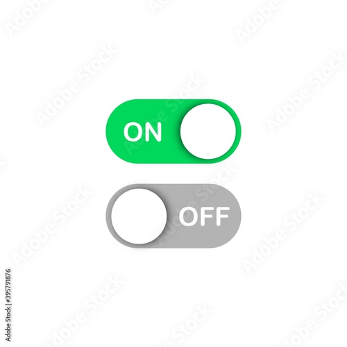 On and off toggle switch buttons. Icon for app and ui. User Interface. Vector