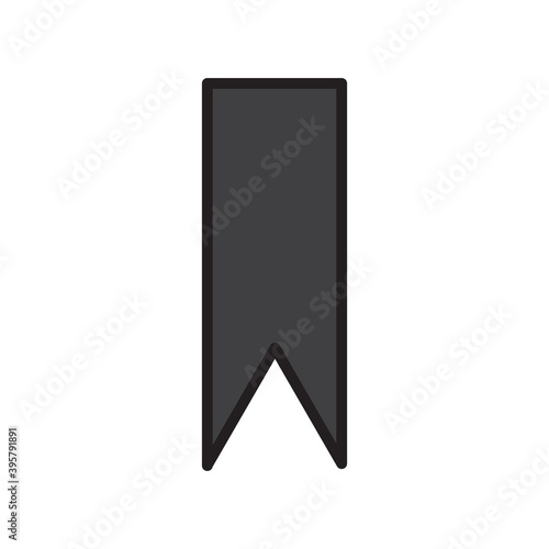 Free Download Isolated black mourning ribbon, bookmark on white background, icon, vector - GFXLoad