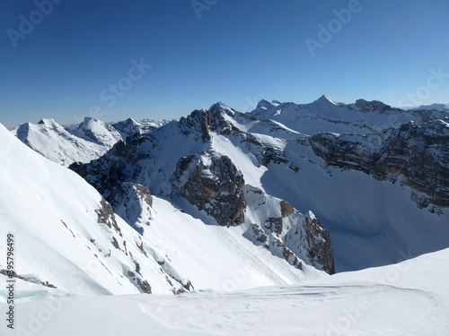 Winter hiking tour to Pleisenspitze mountain  Tyrol  Austria