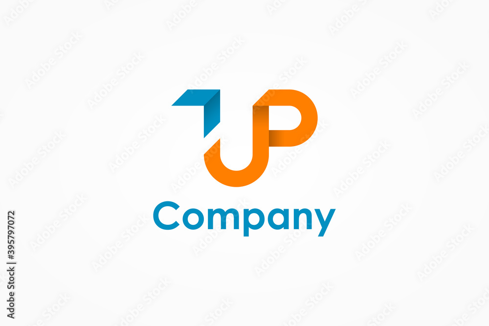 Level UP Logo. Blue Arrow Up with U and P Linked Letter Origami Style isolated on White Background. Usable for Business and Branding Logos. Flat Vector Logo Design Template Element. Level UP Logo. Blue Arrow Up with U and P Linked Letter Origami Style isolated on White Background. Usable for Business and Branding Logos. Flat Vector Logo Design Template Element.