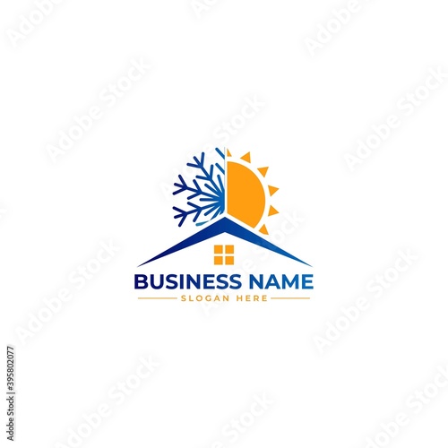 HVAC, air condition and heating logo