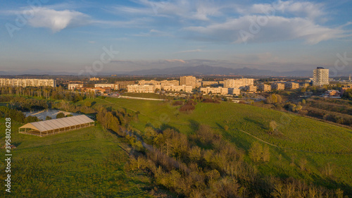 Rome north  aerial landscape of Parco delle Sabine