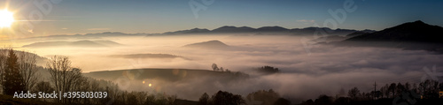 Obraz na płótnie panoramic view ground fog in area named