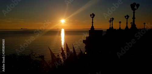 sunset over the river