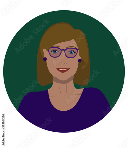 middle age positive smiling lady vector