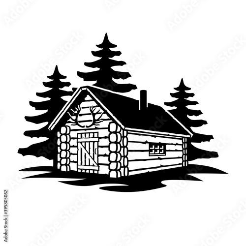 Rustic Wooden Log Cabin