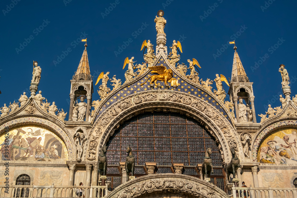 View on the facade of the Basilica di San Marco in Venice, Italy