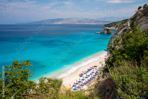 view on paradise beach in Ksamil in Albania © lukaszimilena