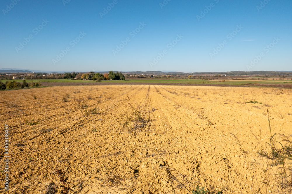 plowed field and agricultural landscape