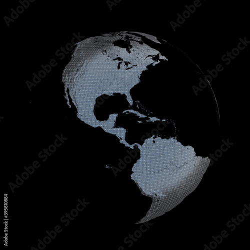 Solar cells Earth. 3D render. 