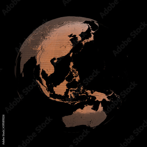 Solar cells Earth. 3D render. 
