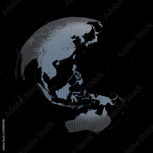 Solar cells Earth. 3D render. 