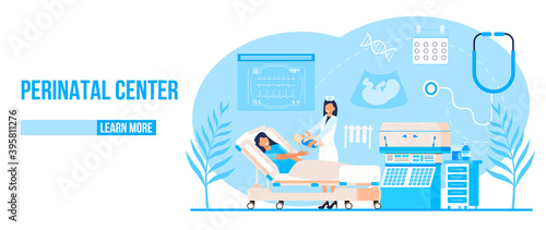 Perinatal center concept vector. Preterm birth and premature newborns illustration. Non-carrying of pregnancy, extra-corporal fertilization