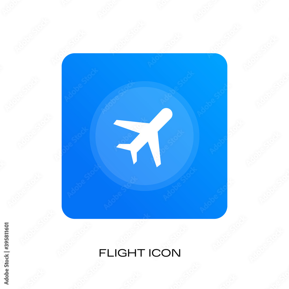 Flight, Airplane, Plane Icon Vector Illustration Eps10. Fighter Plane transport symbol. Colored circle button with flat web icon.
