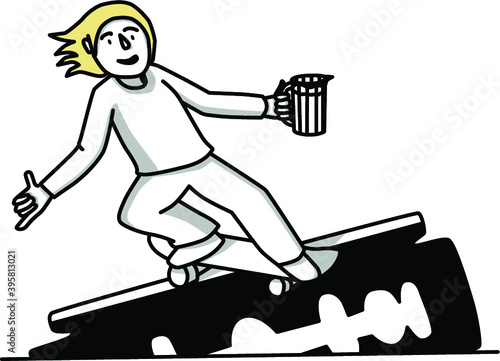 skateboarder on the edge