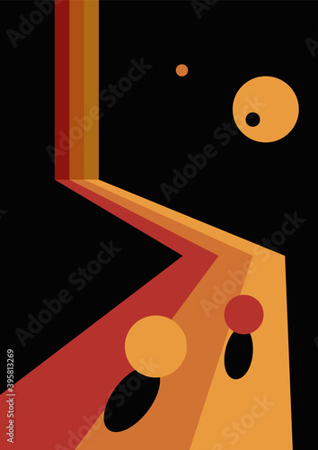 Retro Background 1980s Style, Vintage Color Lines, Perspective Dynamic Stripes, Abstract Shapes 