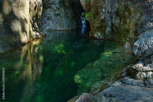 Lynn Creek waterfall and deepl pool Vancouver